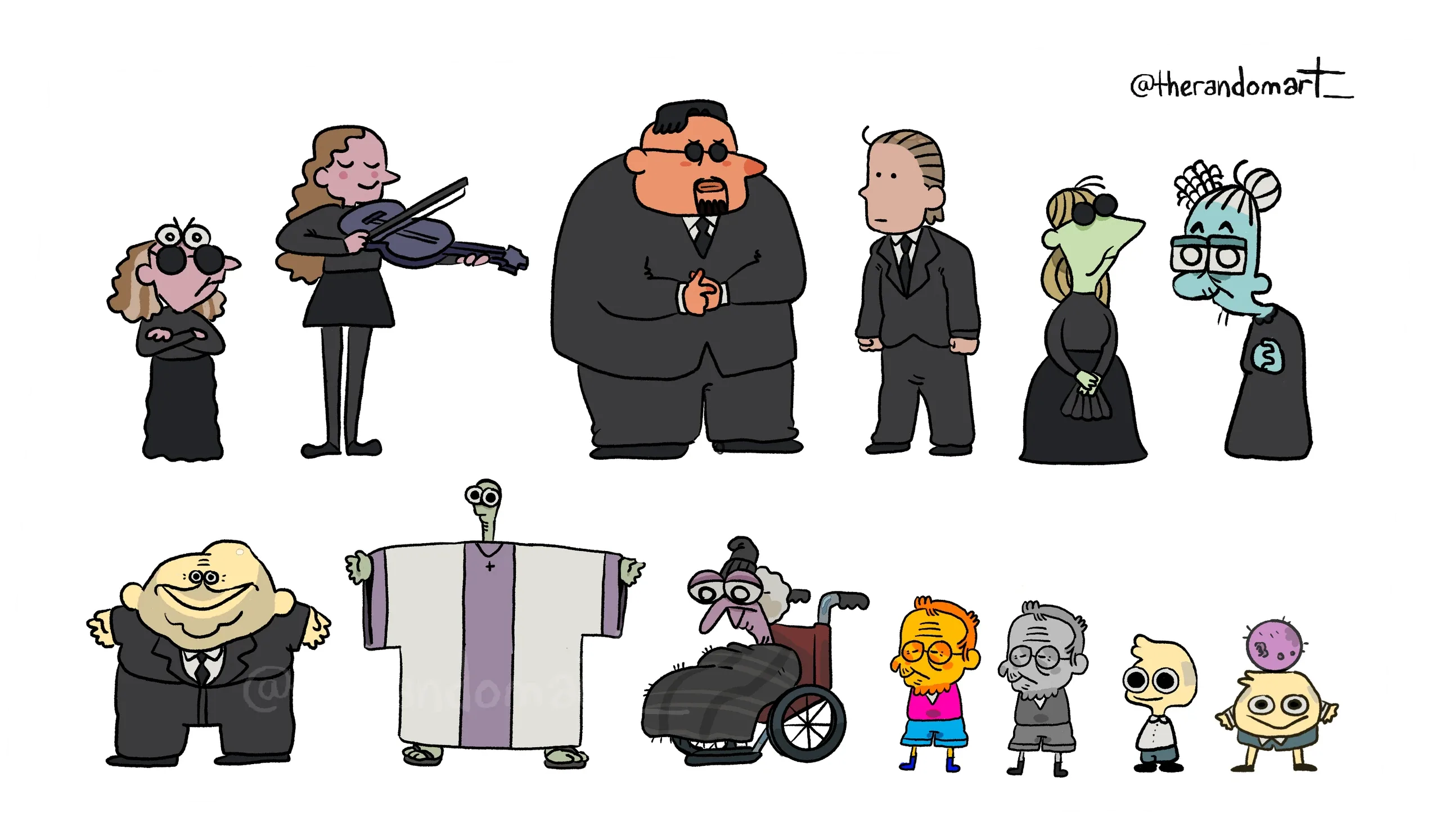 Flat-style comic ensemble cast (placeholder)