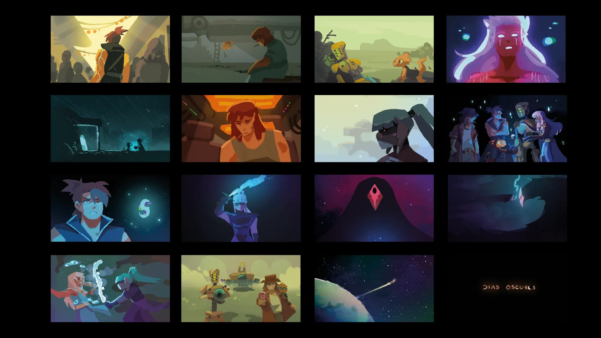 Color script board mapping the lighting beats of DO
