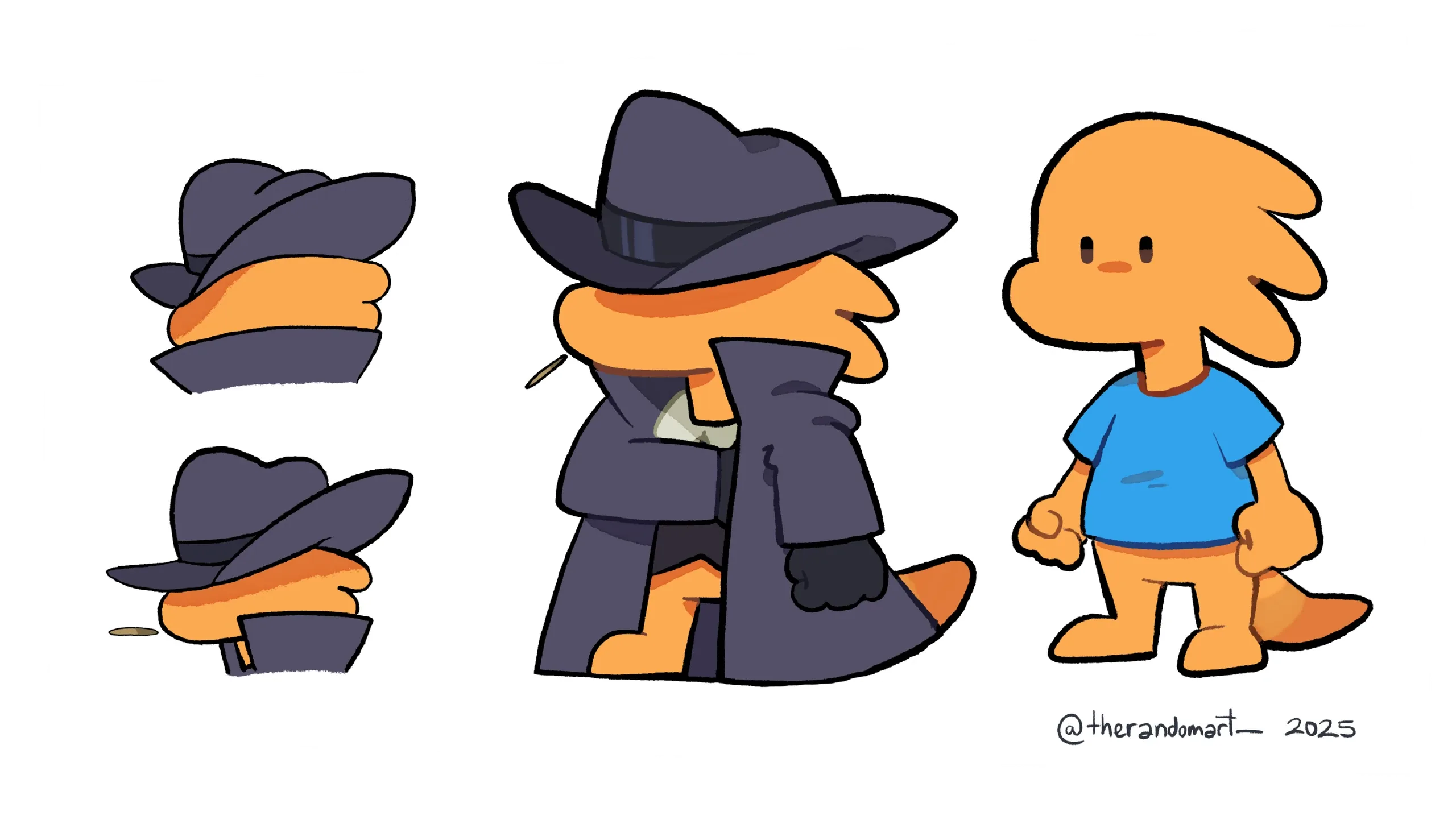 Orange duck protagonist turnaround (placeholder)